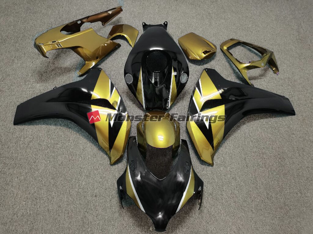Honda CBR1000RR 2008 - 2011 Gold Black ABS fairings - custom motorcycle bodywork kit by Monster Fairings