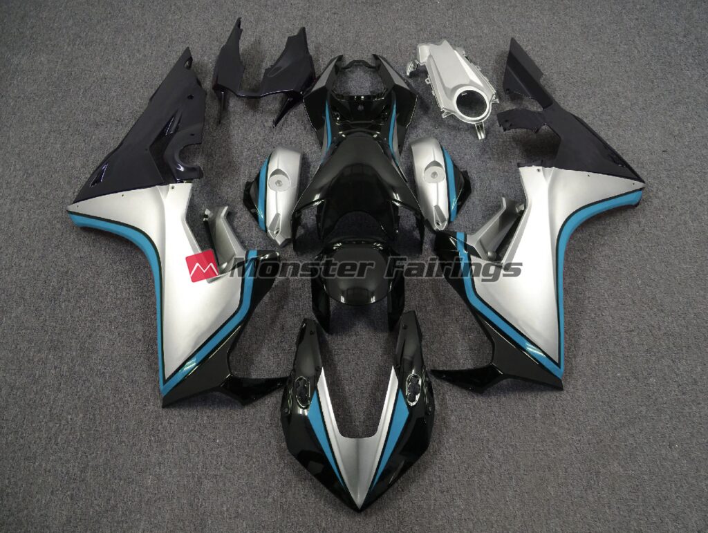 Honda CBR1000RR 2017 - 2025 Silver Black Light Blue ABS fairings - custom motorcycle bodywork kit by Monster Fairings