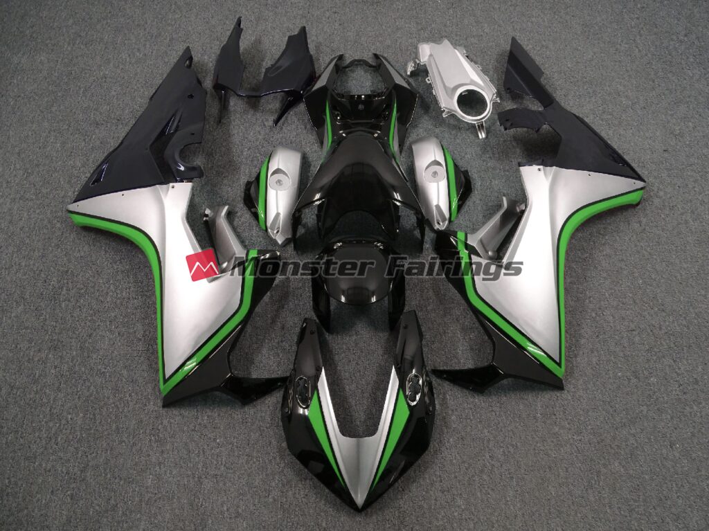Honda CBR1000RR 2017 - 2025 Silver Black Green ABS fairings - custom motorcycle bodywork kit by Monster Fairings