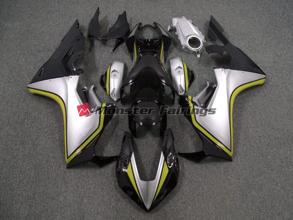Honda CBR1000RR 2017 - 2025 Silver Black Yellow ABS fairings - custom motorcycle bodywork kit by Monster Fairings