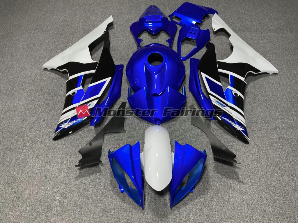 Yamaha R6 2008 - 2016 Blue Black White OEM Style ABS fairings - custom motorcycle bodywork kit by Monster Fairings