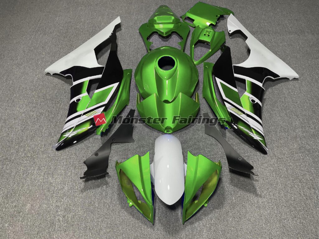 Yamaha R6 2008 - 2016 Green Black White OEM Style ABS fairings - custom motorcycle bodywork kit by Monster Fairings