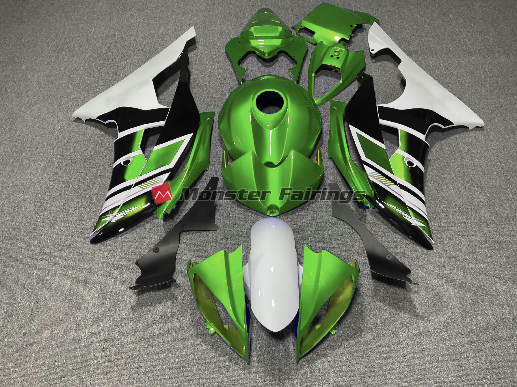 Yamaha R6 2008-2016 Green Black White OEM Style ABS Fairings