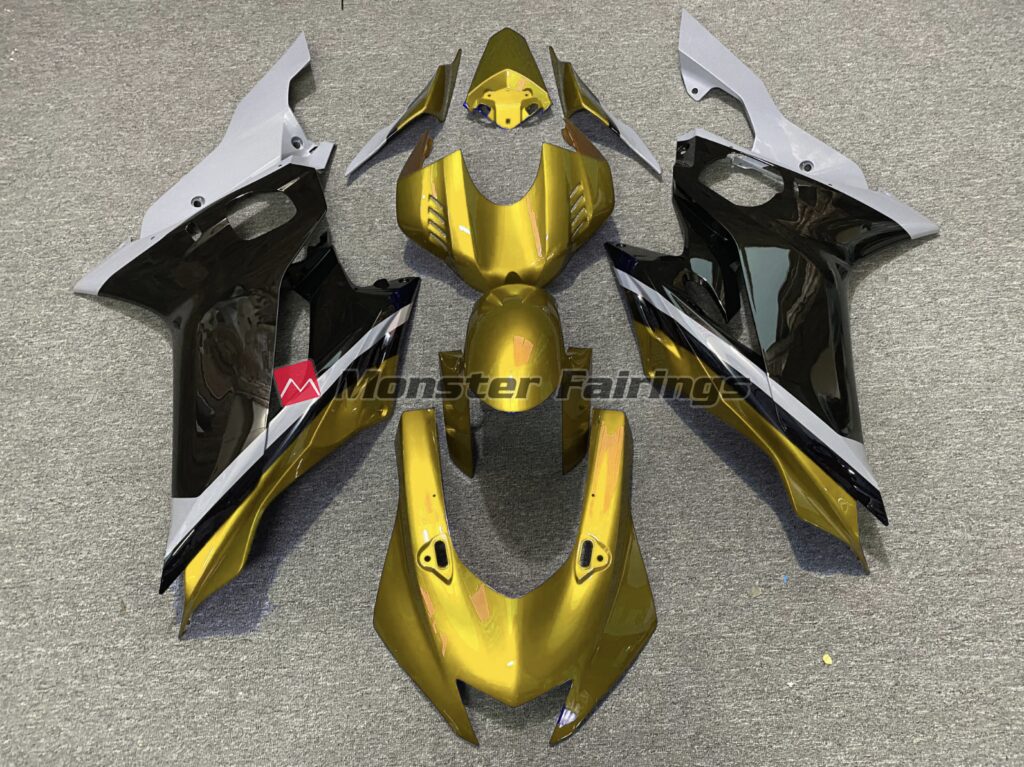 Yamaha R6 2017 - 2022 Cement Black Gold ABS fairings - custom motorcycle bodywork kit by Monster Fairings