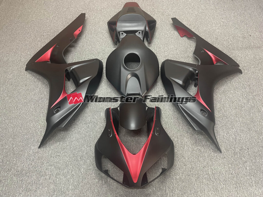 Honda CBR1000RR 2006 - 2007 Matte Black Red ABS fairings - custom motorcycle bodywork kit by Monster Fairings