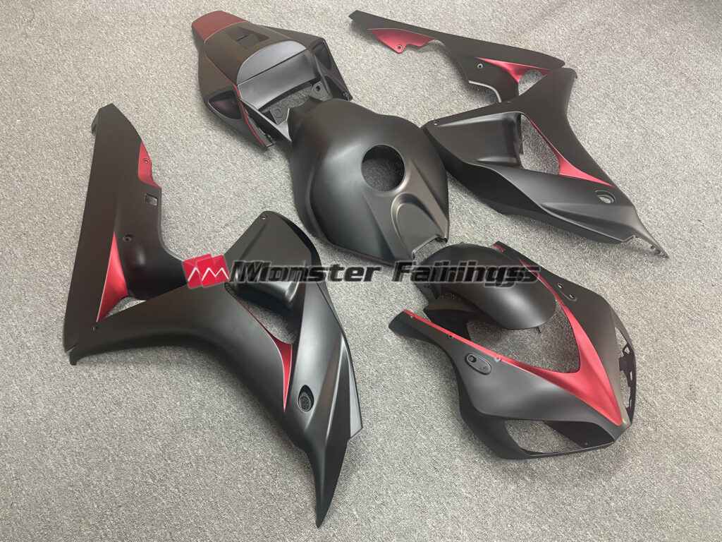 Matte Black Red ABS fairings for Honda CBR1000RR 2006 - 2007 - premium OEM fit kit by Monster Fairings