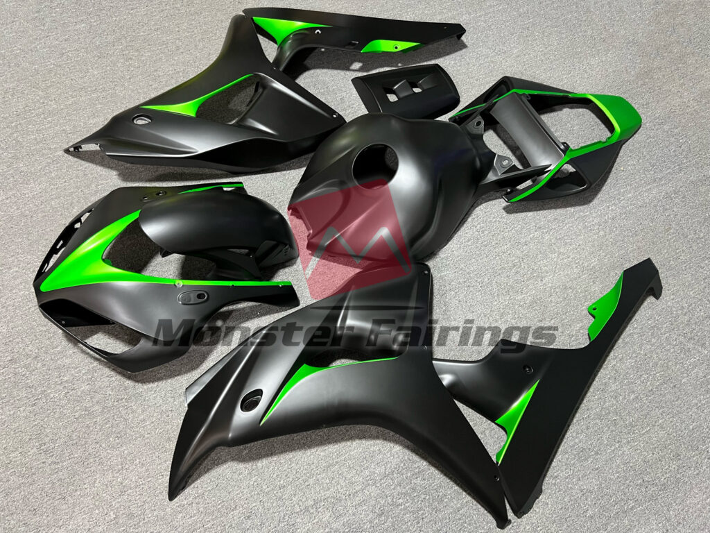 Matte Black & Green ABS fairings for Honda CBR1000RR 2006 - 2007 - premium OEM fit kit by Monster Fairings
