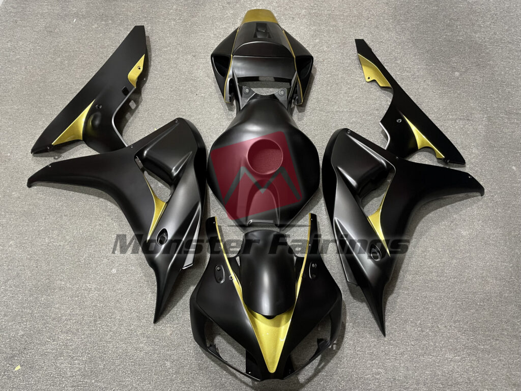 Honda CBR1000RR 2006 - 2007 Matte Black Yellow ABS fairings - custom motorcycle bodywork kit by Monster Fairings