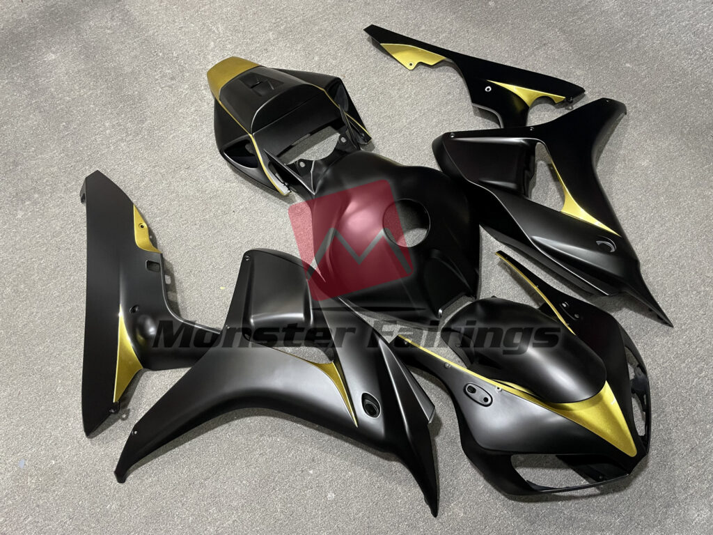 Matte Black Yellow ABS fairings for Honda CBR1000RR 2006 - 2007 - premium OEM fit kit by Monster Fairings
