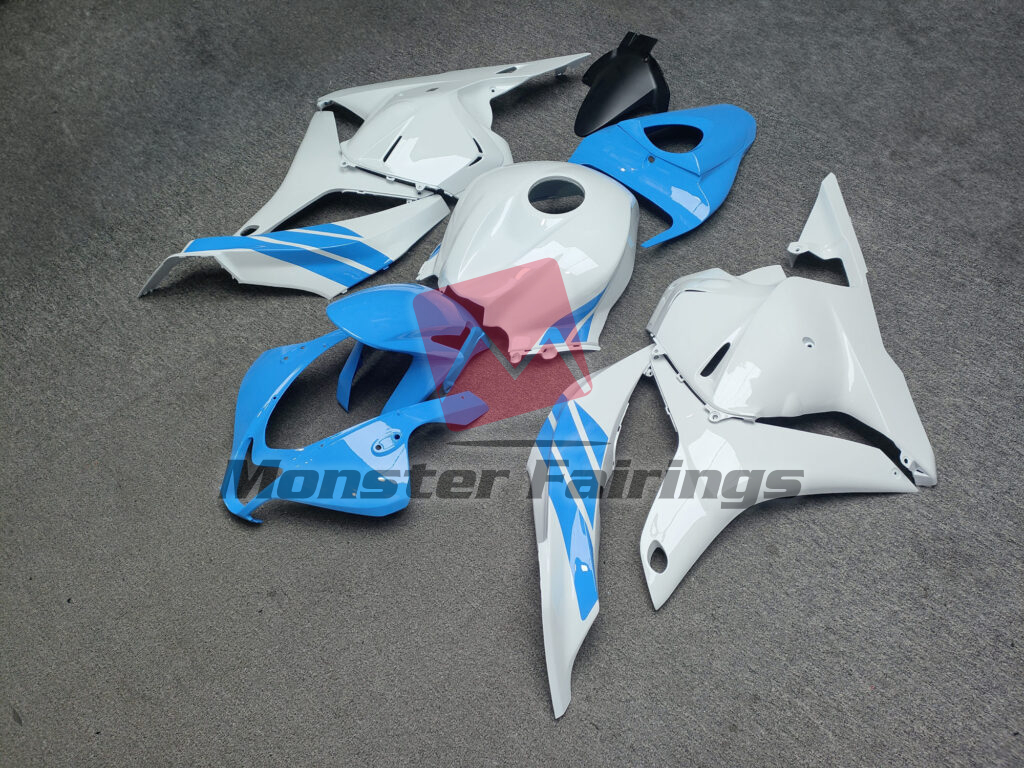 Honda CBR600RR custom ABS fairings 2009 - 2012 in Gloss Light Blue & White - durable replacement kit, Monster Fairings