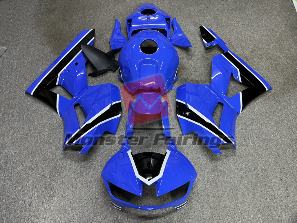 Honda CBR600RR 2013 - 2025 Gloss Light Blue Black ABS fairings - custom motorcycle bodywork kit by Monster Fairings
