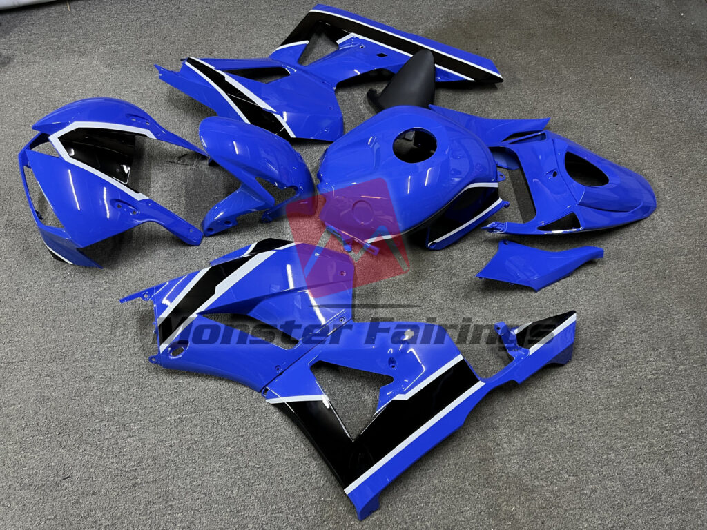 2013 - 2025 Honda CBR600RR Gloss Light Blue Black fairing set - ABS injection, custom painted by Monster Fairings