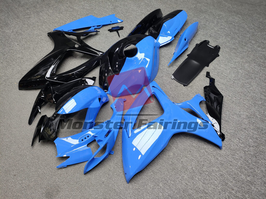 Gloss Light Blue & Black Split ABS fairings for Suzuki GSXR 600 - 750 2006 - 2007 - premium OEM fit kit by Monster Fairings