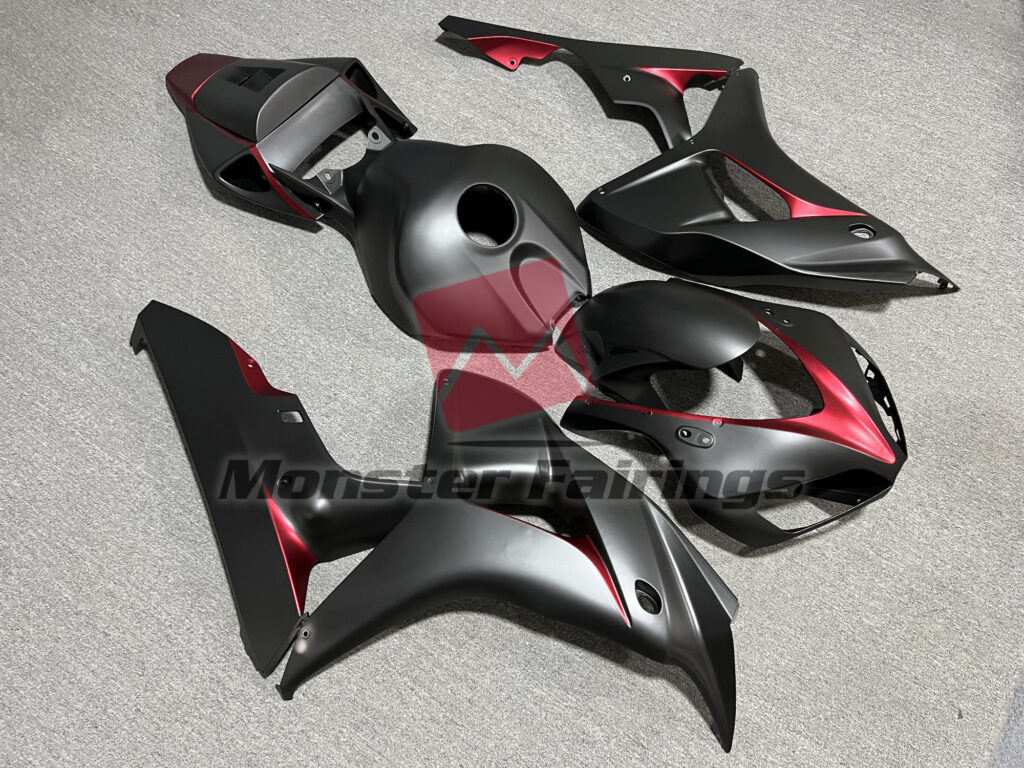 Matte Black Red ABS fairings for Honda CBR1000RR 2006 - 2007 - premium OEM fit kit by Monster Fairings