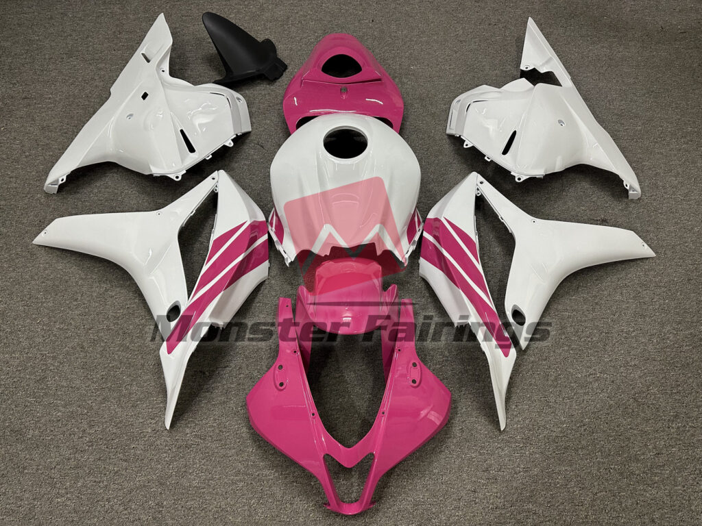 Honda CBR600RR 2009 - 2012 Pink White Side Stripe ABS fairings - custom motorcycle bodywork kit by Monster Fairings