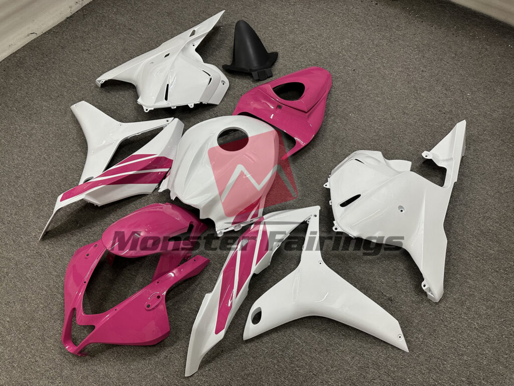 Pink White Side Stripe ABS fairings for Honda CBR600RR 2009 - 2012 - premium OEM fit kit by Monster Fairings