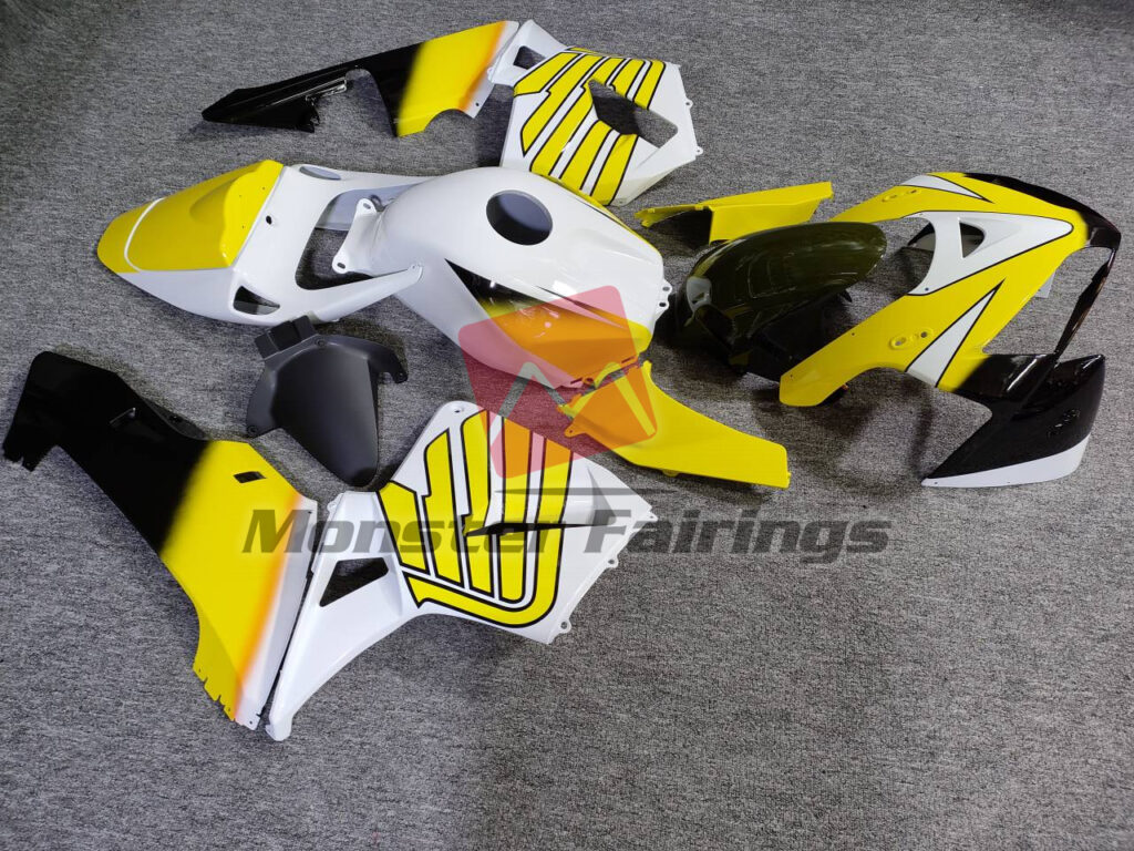 Yellow White Wings ABS fairings for Honda CBR600RR 2005 - 2006 - premium OEM fit kit by Monster Fairings