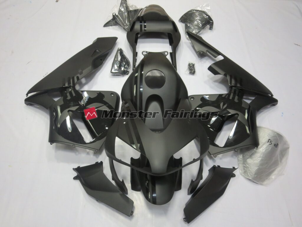 Honda CBR600RR 2003 - 2004 Matte Black Skull ABS fairings - custom motorcycle bodywork kit by Monster Fairings