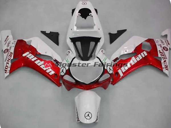 Suzuki GSXR 600 - 750 2001 - 2003 Red Jordan ABS fairings - custom motorcycle bodywork kit by Monster Fairings