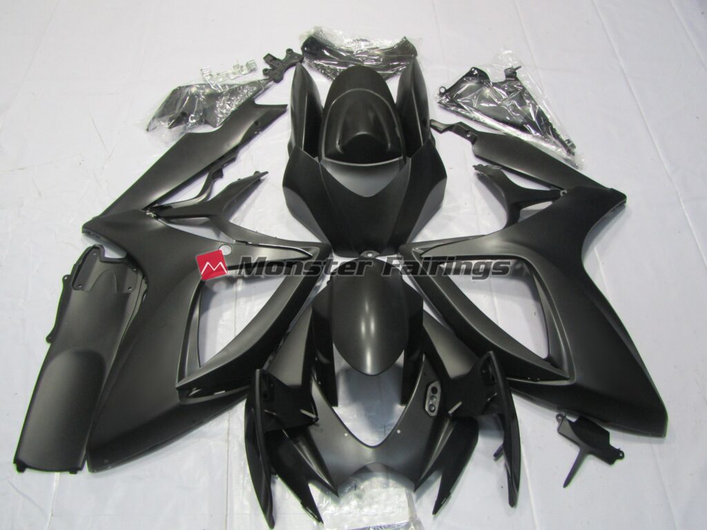 Suzuki GSXR 600 - 750 2006 - 2007 Matte Black ABS fairings - custom motorcycle bodywork kit by Monster Fairings