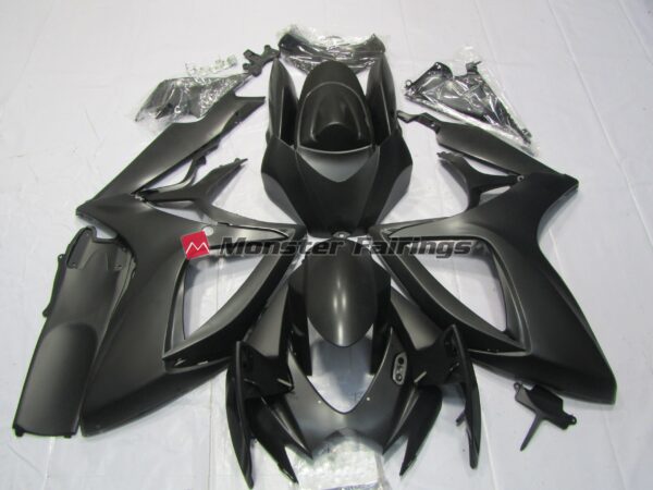 Suzuki GSXR 600 - 750 2006 - 2007 Matte Black ABS fairings - custom motorcycle bodywork kit by Monster Fairings