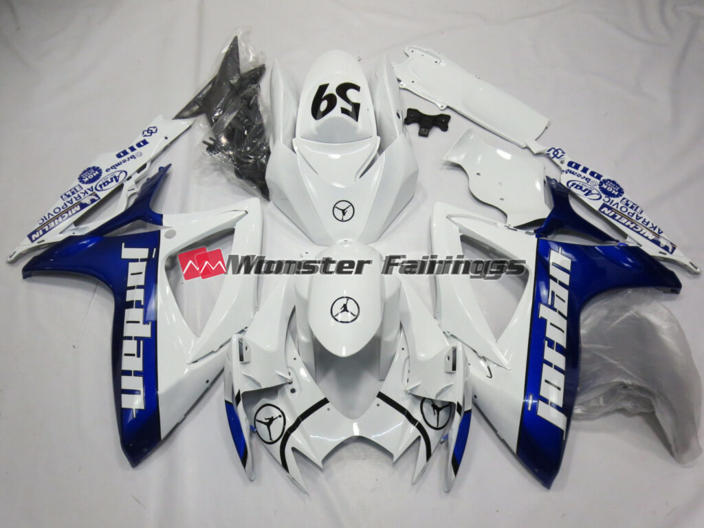 Suzuki GSXR 600 - 750 2006 - 2007 Blue Jordan ABS fairings - custom motorcycle bodywork kit by Monster Fairings