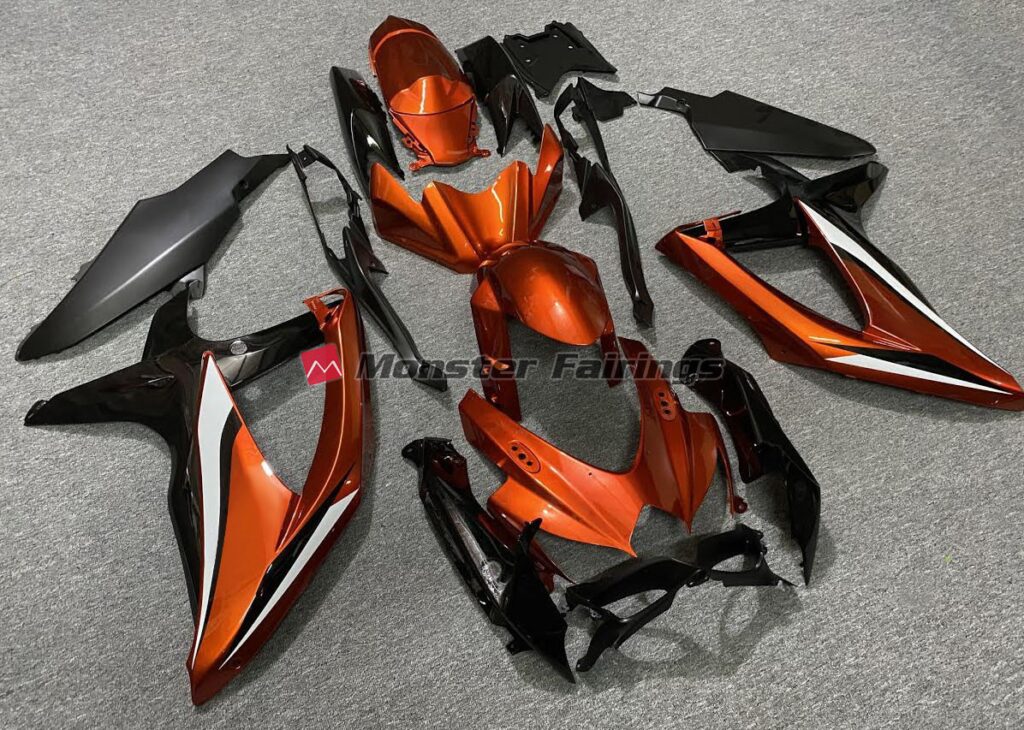 Burnt Orange with White Decals ABS fairings for Suzuki GSXR 600 - 750 2008 - 2010 - premium OEM fit kit by Monster Fairings