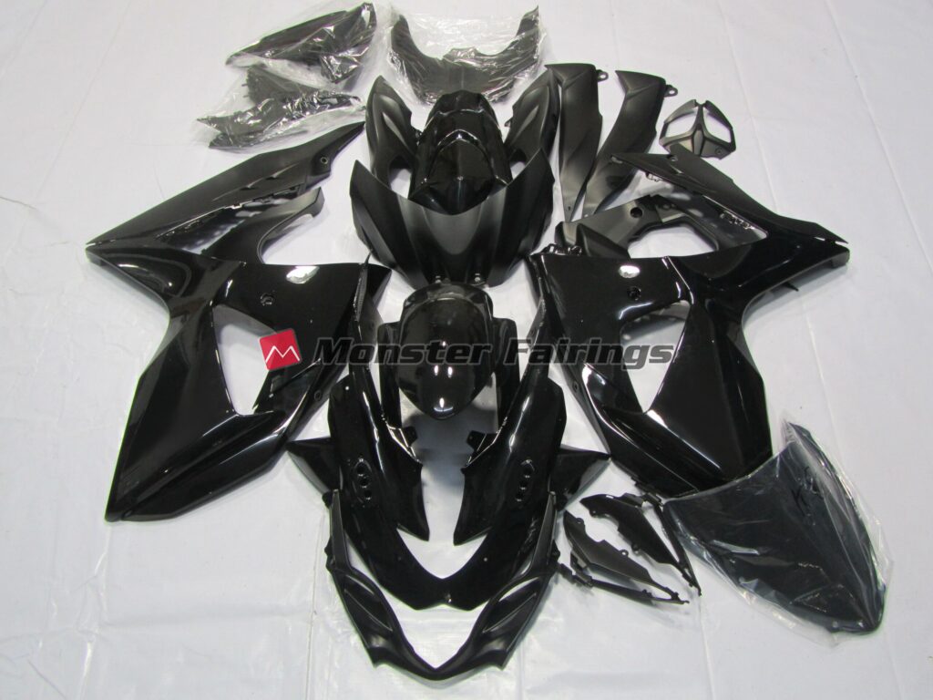 Suzuki GSXR 1000 2009 - 2016 White Black and Blue ABS fairings - custom motorcycle bodywork kit by Monster Fairings