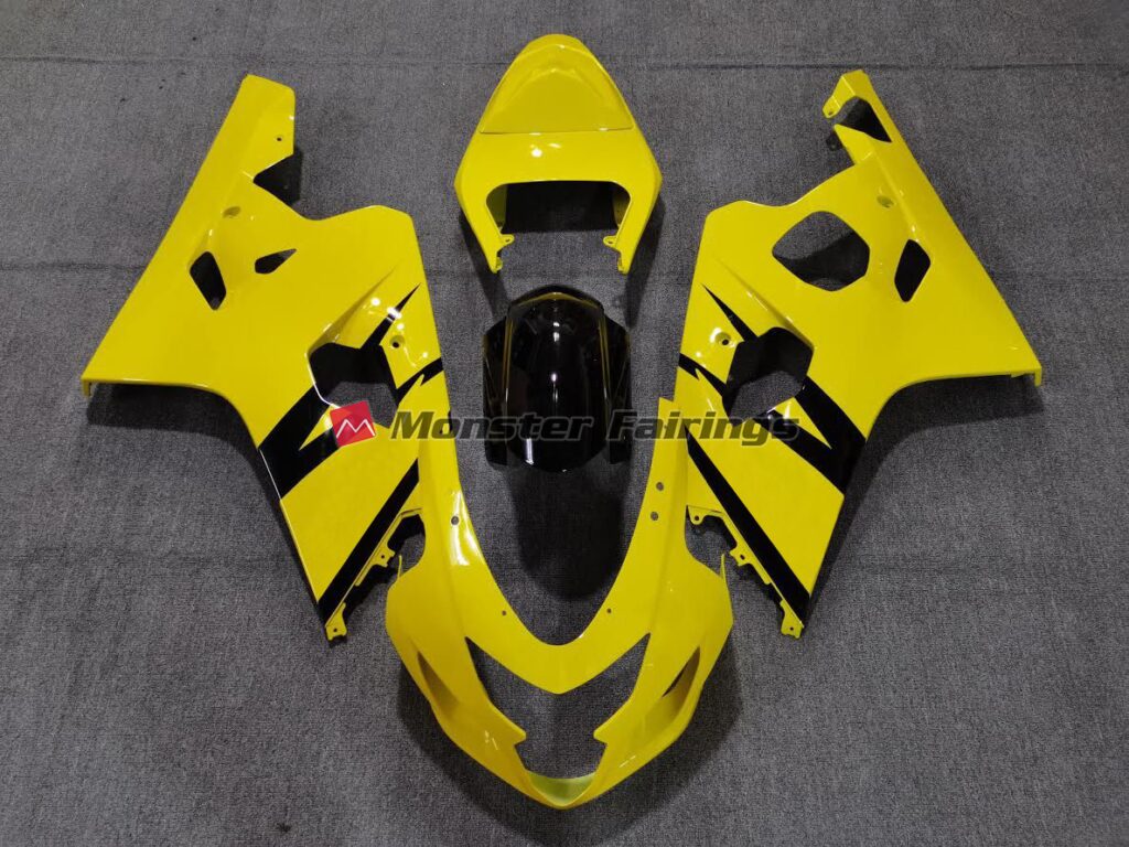 Suzuki GSXR 600 - 750 2004 - 2005 Vibrant Gloss Yellow Custom OEM Style ABS fairings - custom motorcycle bodywork kit by Monster Fairings