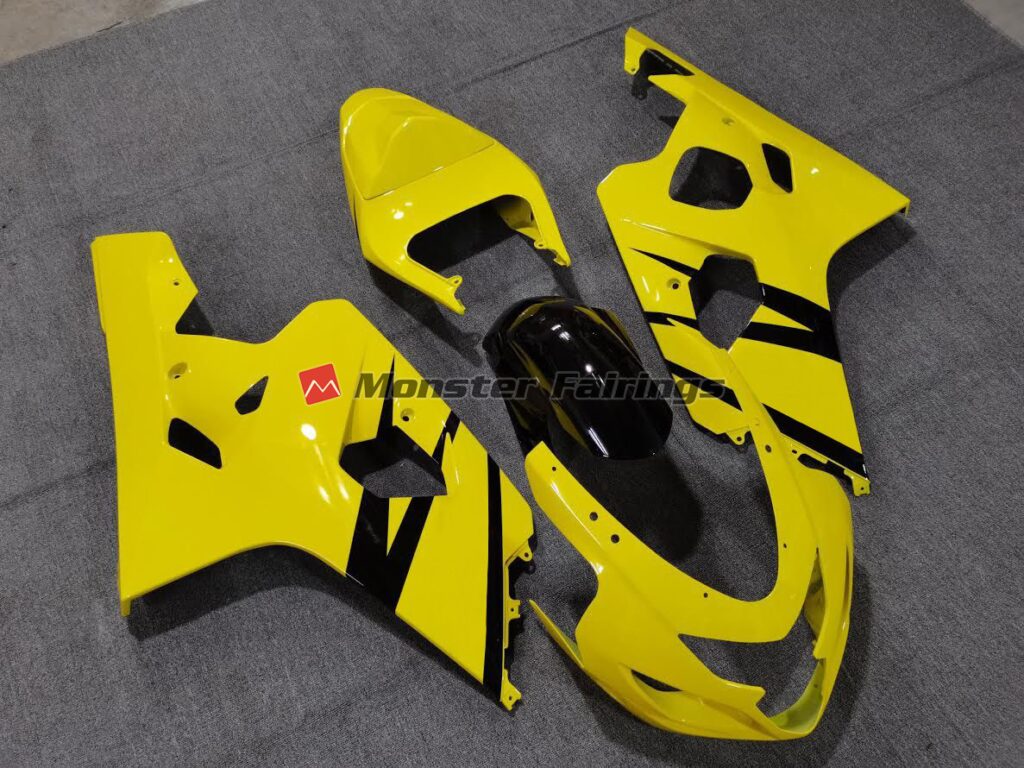 Vibrant Gloss Yellow Custom OEM Style ABS fairings for Suzuki GSXR 600 - 750 2004 - 2005 - premium OEM fit kit by Monster Fairings