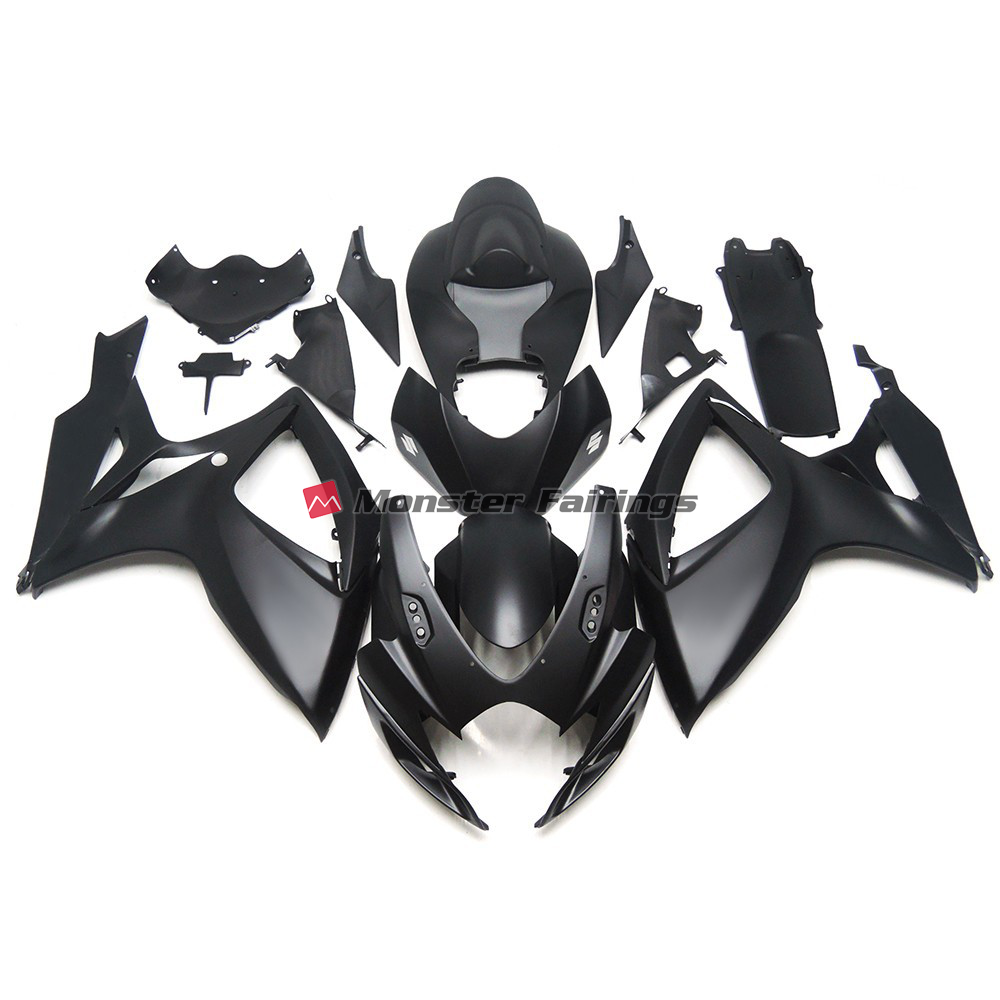 Suzuki GSXR 600 - 750 2006 - 2007 Matte Black OEM Custom Style ABS fairings - custom motorcycle bodywork kit by Monster Fairings
