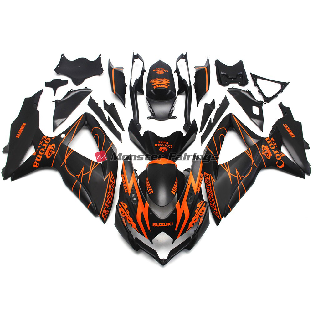 Suzuki GSXR 600 - 750 2008 - 2010 Custom Matte Corona Special ABS fairings - custom motorcycle bodywork kit by Monster Fairings