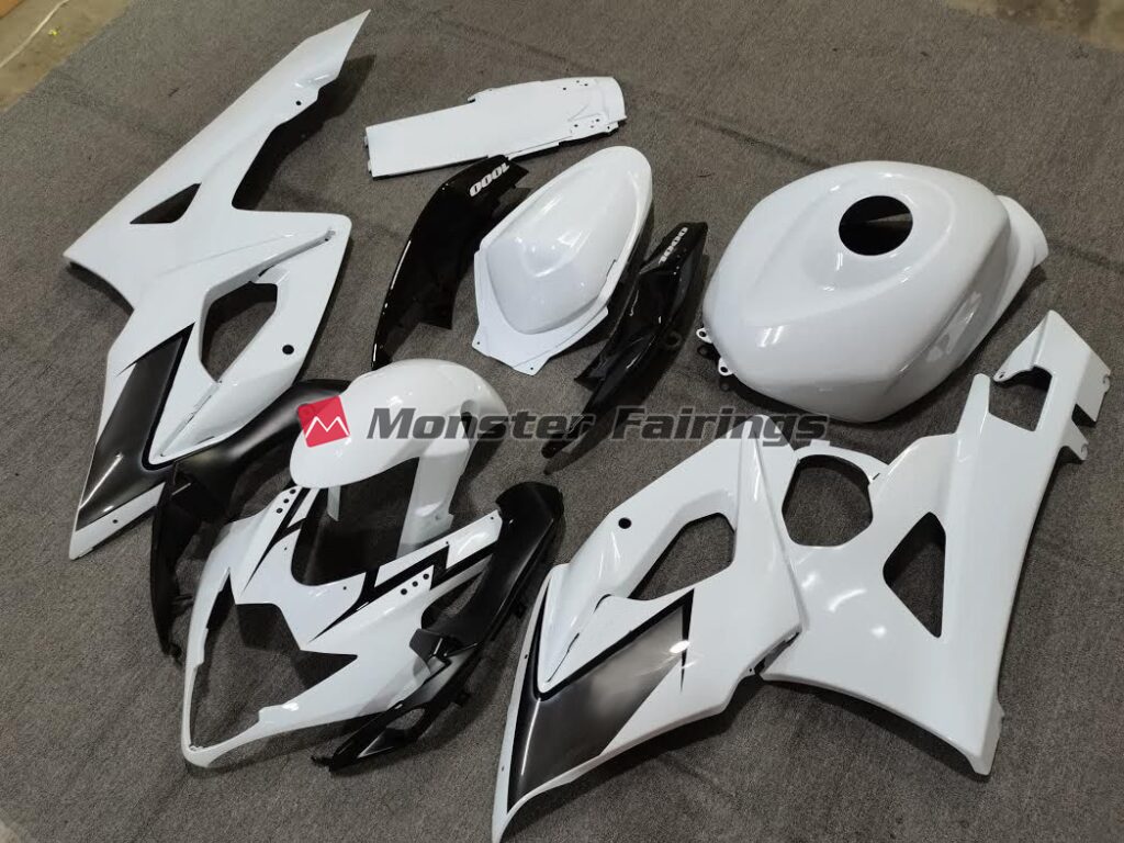 Gloss White & Black ABS fairings for Suzuki GSXR 1000 2005 - 2006 - premium OEM fit kit by Monster Fairings