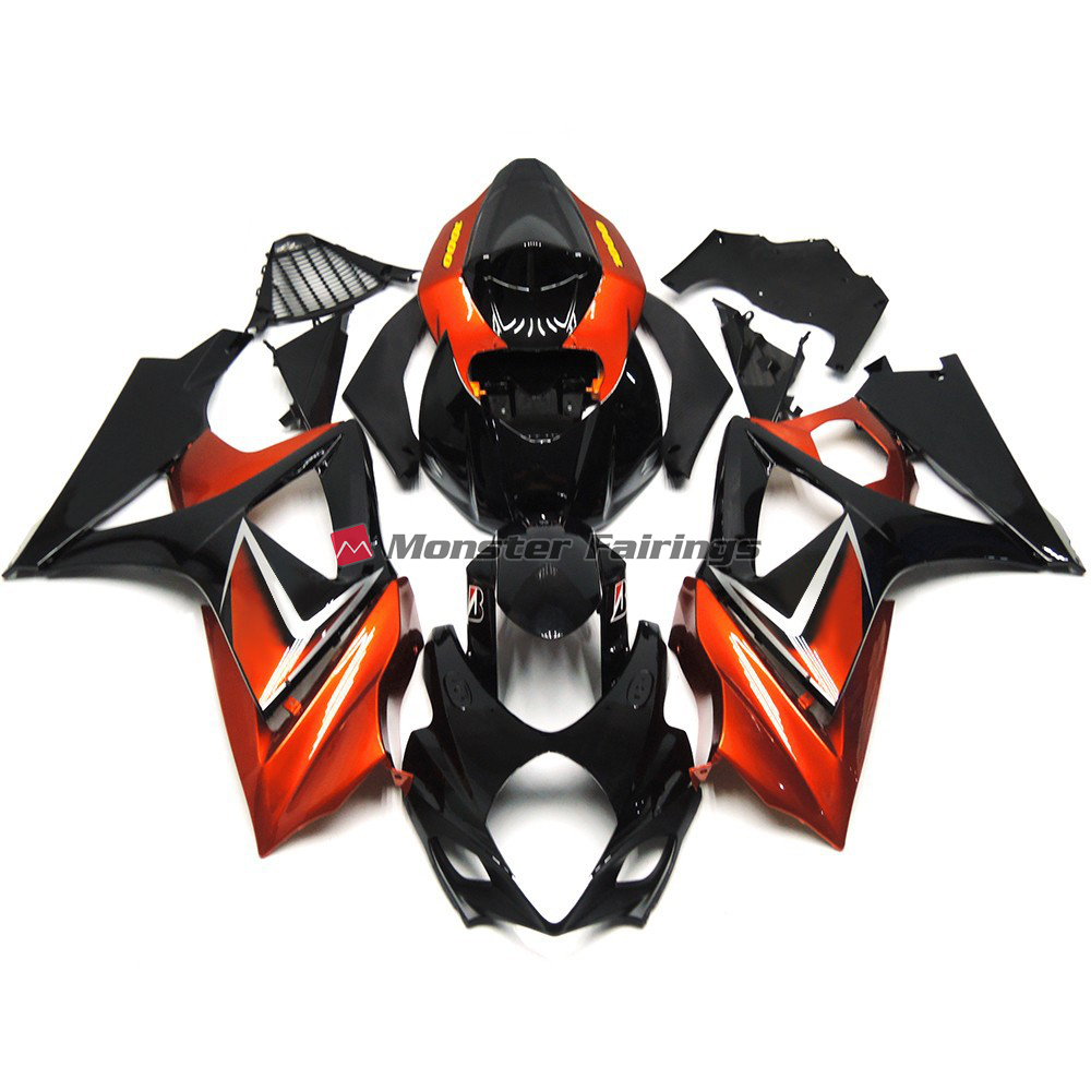 Suzuki GSXR 1000 2007 - 2008 Gloss Black & Bronze ABS fairings - custom motorcycle bodywork kit by Monster Fairings