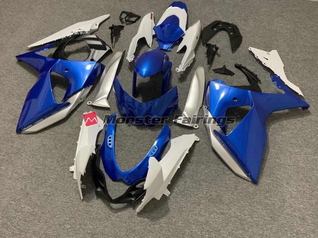 Light Blue with White ABS fairings for Suzuki GSXR 1000 2009 - 2016 - premium OEM fit kit by Monster Fairings