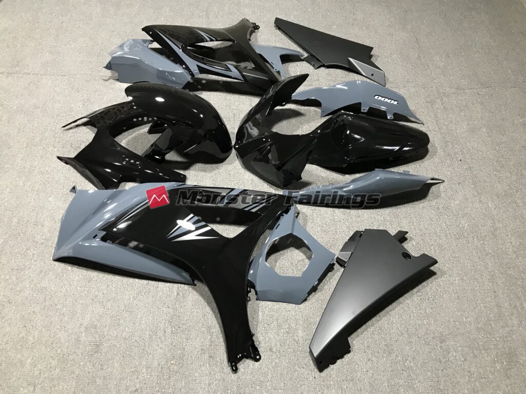 2007 - 2008 Suzuki GSXR Gloss Nardo & and Black OEM fairing set - ABS injection, custom painted by Monster Fairings