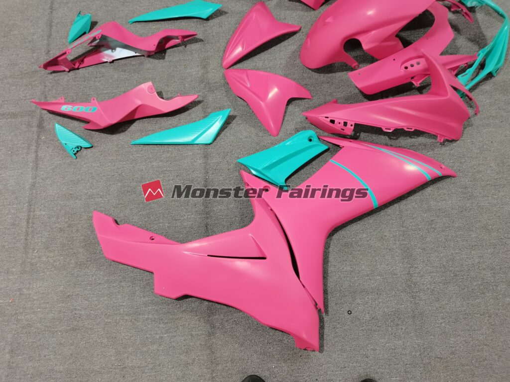 2011 - 2025 Suzuki GSXR 600 - 750 Matte Hot Pink and Teal fairing set - ABS injection, custom painted by Monster Fairings