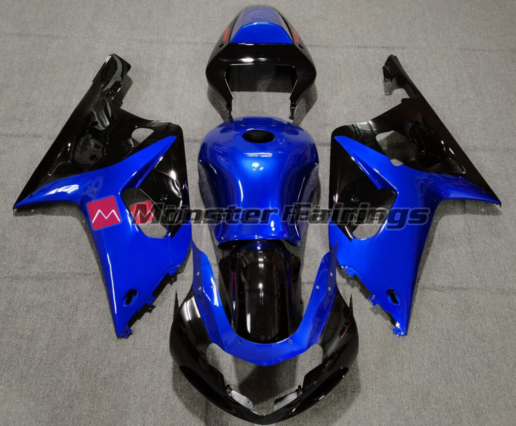 Suzuki GSXR 600 - 750 2001 - 2003 Blue and Black ABS fairings - custom motorcycle bodywork kit by Monster Fairings