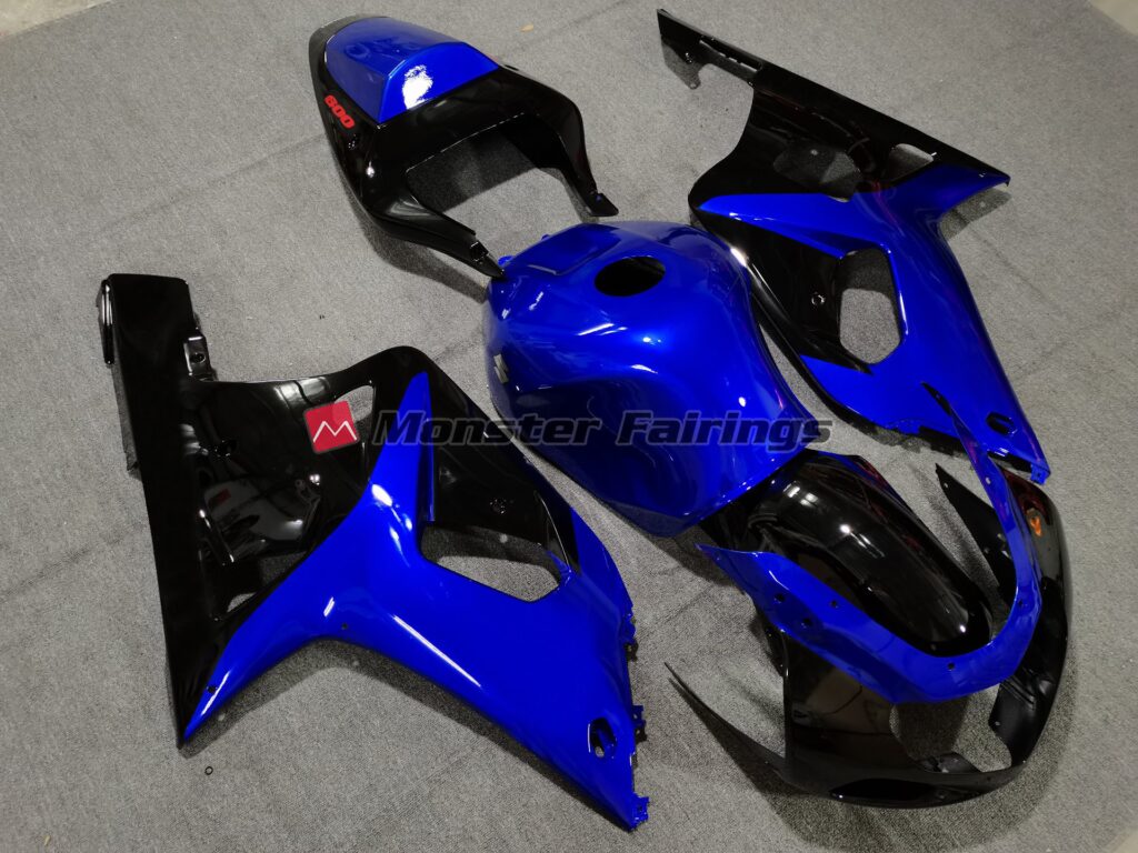 Suzuki GSXR 600 - 750 custom ABS fairings 2001 - 2003 in Blue and Black - durable replacement kit, Monster Fairings