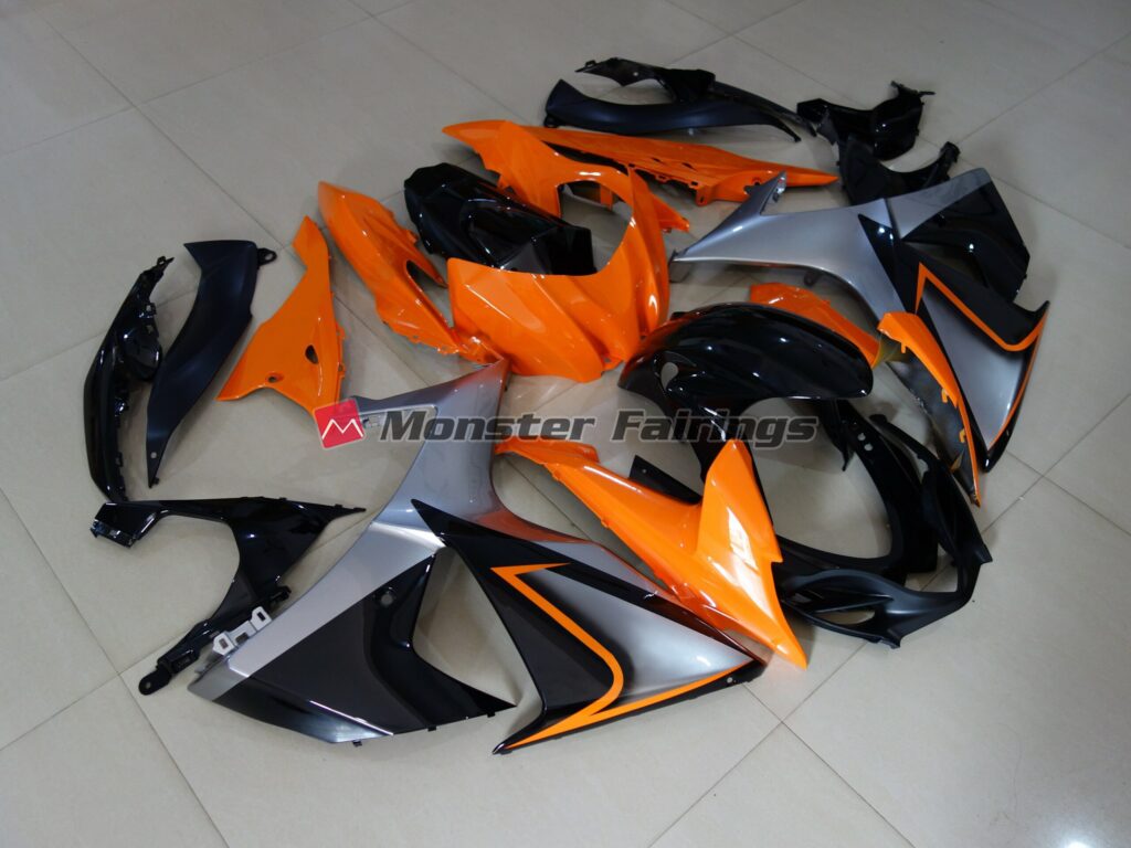 Gloss Orange Black ABS fairings for Suzuki GSXR 1000 2009 - 2016 - premium OEM fit kit by Monster Fairings