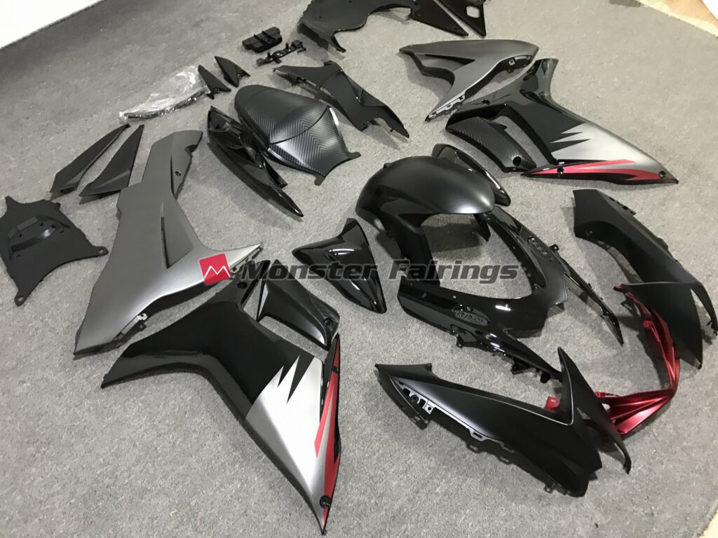 Gloss Black and Matte Grey ABS fairings for Suzuki GSXR 600 - 750 2011 - 2025 - premium OEM fit kit by Monster Fairings