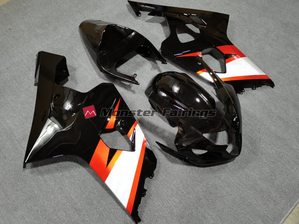 Gloss Black Orange ABS fairings for Suzuki GSXR 600 - 750 2004 - 2005 - premium OEM fit kit by Monster Fairings