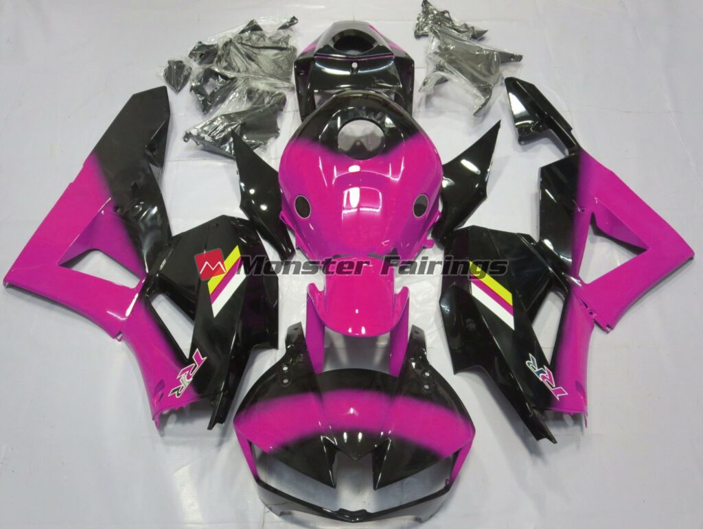 Honda CBR600RR 2013 - 2025 Gloss Pink Black Fade ABS fairings - custom motorcycle bodywork kit by Monster Fairings