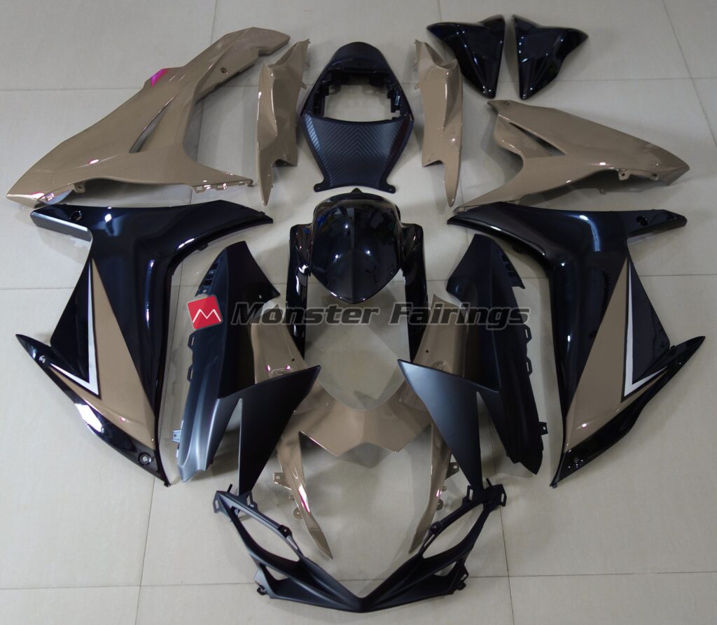 Suzuki GSXR 600 - 750 2011 - 2025 Gloss Brown and Black ABS fairings - custom motorcycle bodywork kit by Monster Fairings