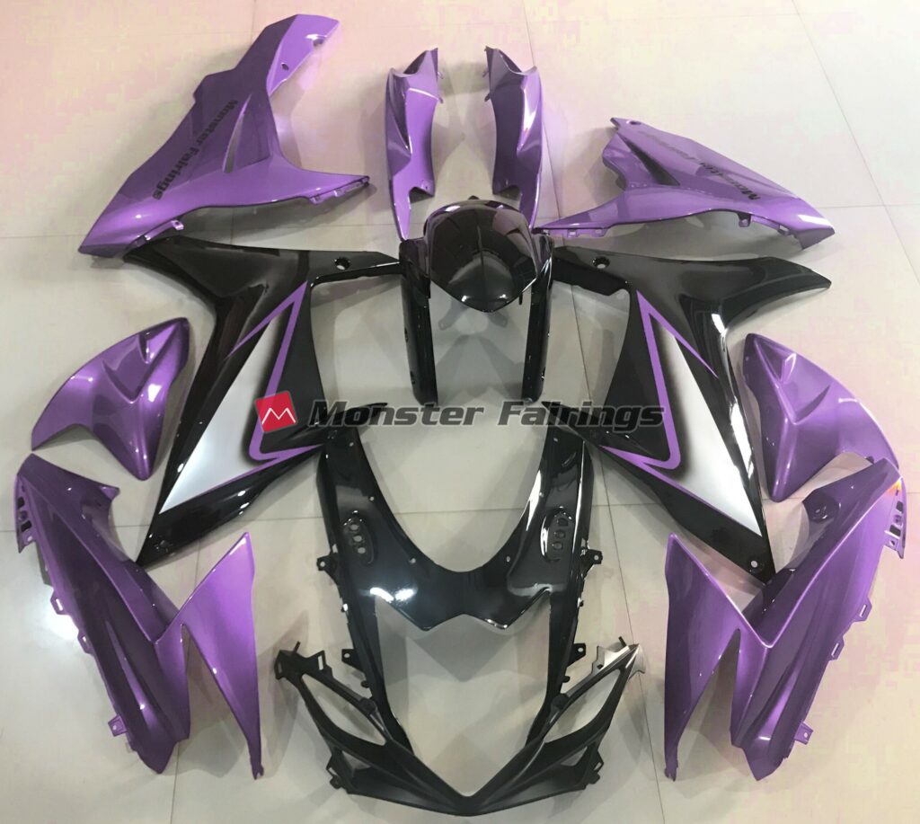 Suzuki GSXR 600 - 750 2011 - 2025 Gloss Purple Edges ABS fairings - custom motorcycle bodywork kit by Monster Fairings