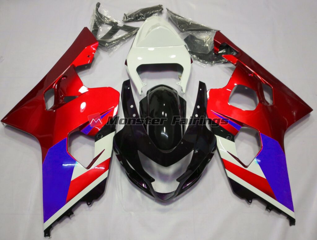 Suzuki GSXR 600 - 750 2004 - 2005 Gloss Red ABS fairings - custom motorcycle bodywork kit by Monster Fairings