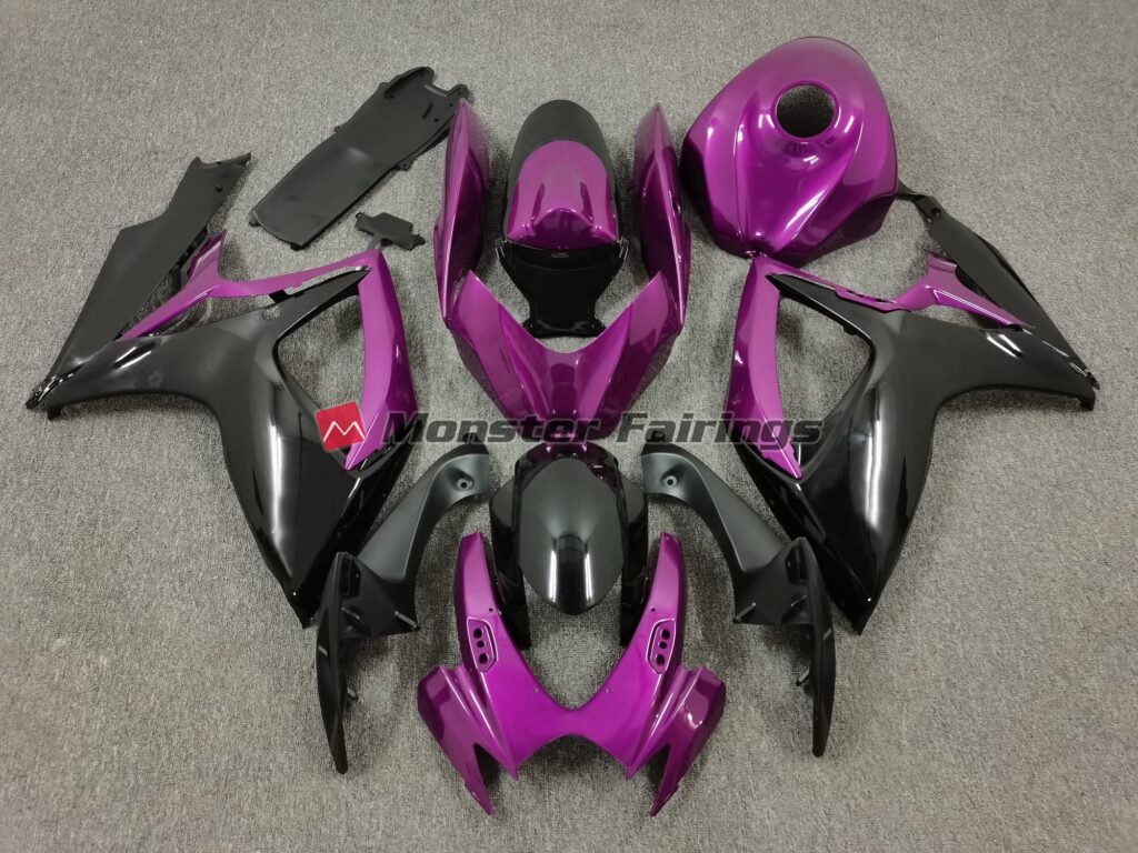 Suzuki GSXR 600 - 750 2006 - 2007 Purple and Black ABS fairings - custom motorcycle bodywork kit by Monster Fairings