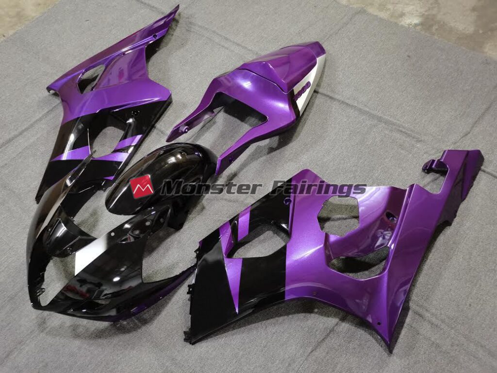 Gloss Purple with Black ABS fairings for Suzuki GSXR 1000 2003 - 2004 - premium OEM fit kit by Monster Fairings