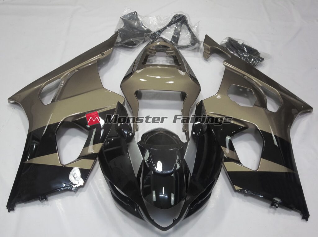 Suzuki GSXR 1000 2003 - 2004 Gloss Light Brown with Black ABS fairings - custom motorcycle bodywork kit by Monster Fairings
