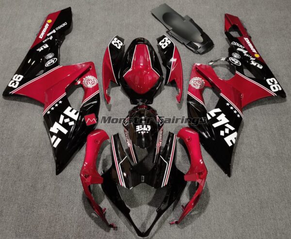Suzuki GSXR 1000 2005 - 2006 Gloss Red & Black ABS fairings - custom motorcycle bodywork kit by Monster Fairings